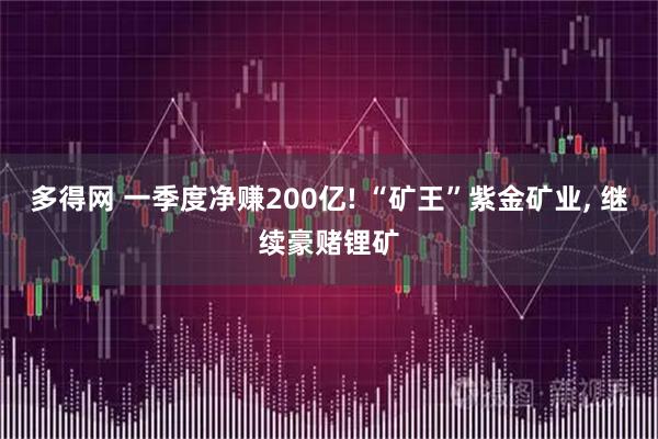 多得网 一季度净赚200亿! “矿王”紫金矿业, 继续豪赌锂矿