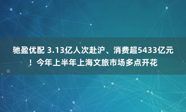 驰盈优配 3.13亿人次赴沪、消费超5433亿元！今年上半年上海文旅市场多点开花
